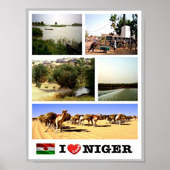 Niger - Wellenflagge - Poster (Vorne)
