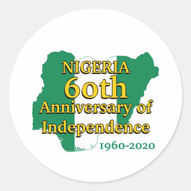NIGERIA 60 Jahre Unabhängigkeit | Nigerianer Runder Aufkleber (Vorderseite)