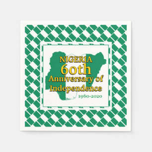 NIGERIA 60 Jahre Unabhängigkeit Nigerianer Serviette