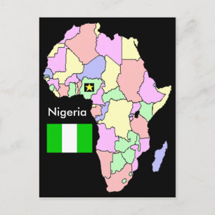 Nigeria Africa Map Postkarte