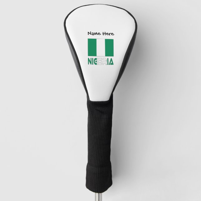 Nigeria and Nigerian Flag with Your Name Golf Headcover (Vorderseite)