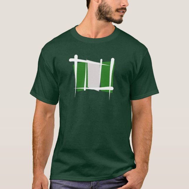 Nigeria-Bürsten-Flagge T-Shirt (Vorderseite)