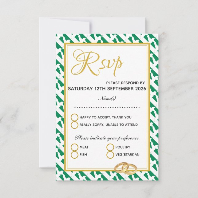 NIGERIA Christliche Schrift Naija Wedding RSVP Karte (Vorderseite)