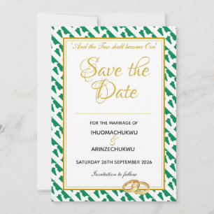 NIGERIA Christliche Schrift Naija Wedding Save The Date