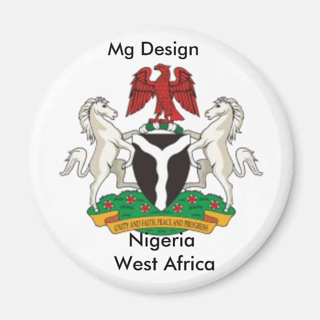 Nigeria_coa, Nigeria, Westafrika, Mg Design Magnet (Vorne)