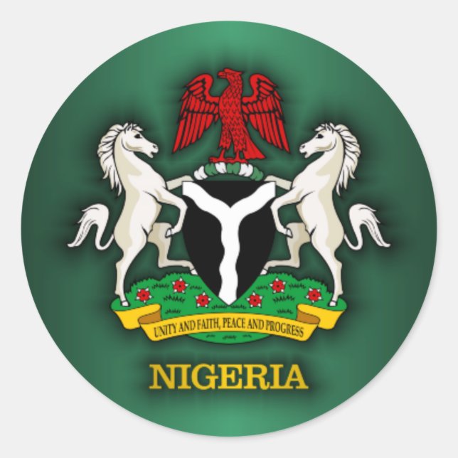 Nigeria COA Runder Aufkleber (Vorderseite)