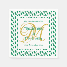 NIGERIA Custom Monogram Wedding Celebration Paper Serviette