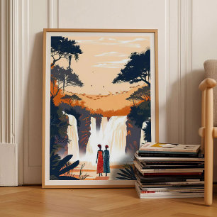 Nigeria Druck Nigeria Illustration Nigeria Reise Poster