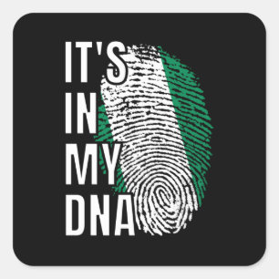 Nigeria Es befindet sich in meinem DNA-FlagThumbpr Quadratischer Aufkleber