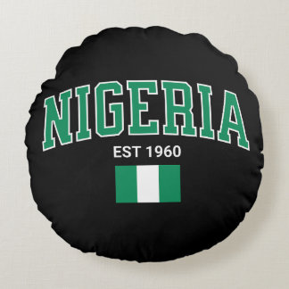Nigeria Est. 1960 — Erbe des Stolzes Rundes Kissen