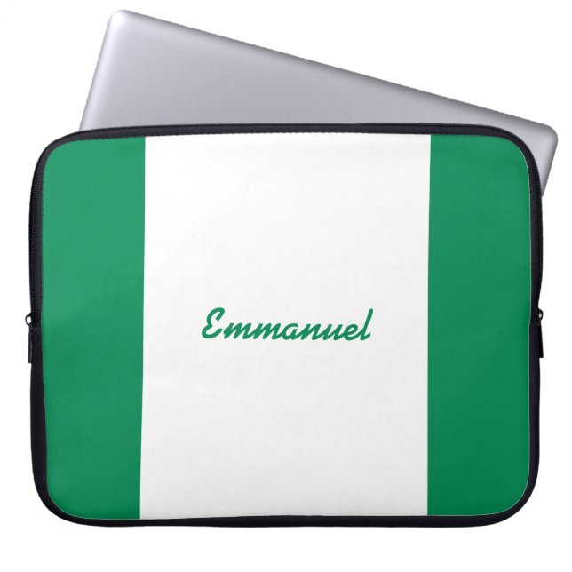 Nigeria-Fahnenärmel Laptopschutzhülle (Vorderseite)