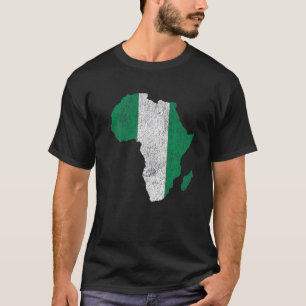 Nigeria Flag Afrika Kontinentales Silhouette Gesch T-Shirt