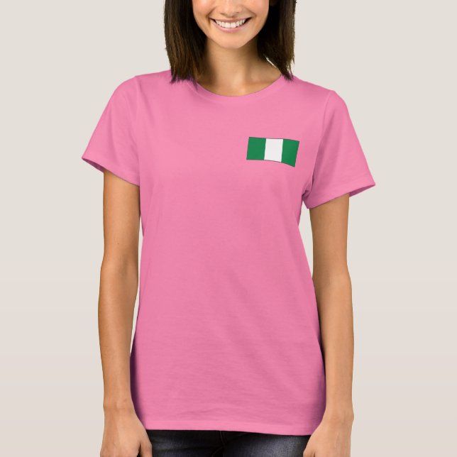 Nigeria Flag and Map dk T - Shirt (Vorderseite)