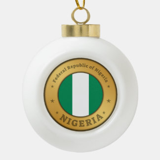 Nigeria Flag Badge Keramik Kugel-Ornament