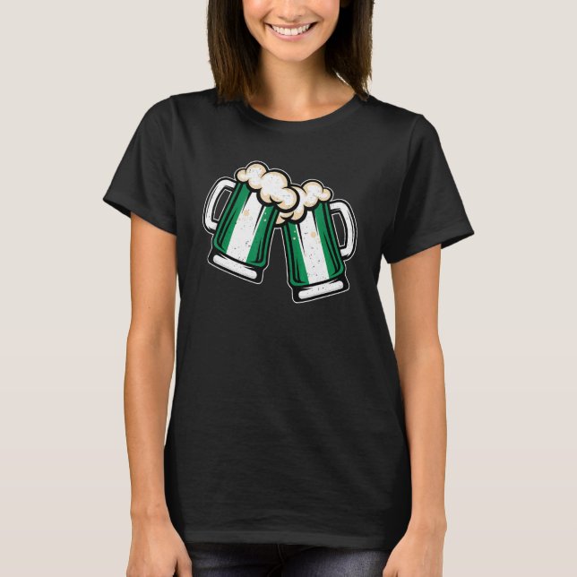 Nigeria Flag Beer Tasse Cool nigerianischer Bier T-Shirt (Vorderseite)