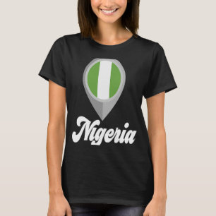 NIGERIA Flag Button I Liebe NIGERIA Reisen T-Shirt