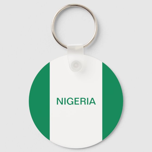 Nigeria Flag Button Schlüsselanhänger (Vorderseite)