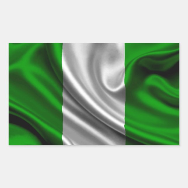 Nigeria Flag Fabric Rechteckiger Aufkleber (Vorderseite)