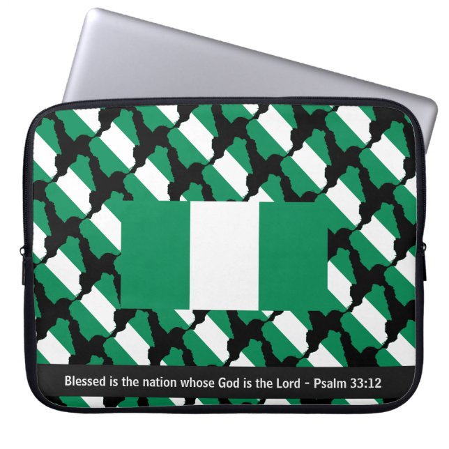NIGERIA FLAG Gewohnte Schrift Nigerias Laptop Laptopschutzhülle (Vorderseite)