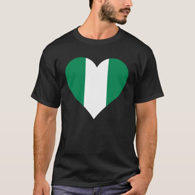 Nigeria Flag Heart Nigeria  Love Nigeria T-Shirt (Vorderseite)