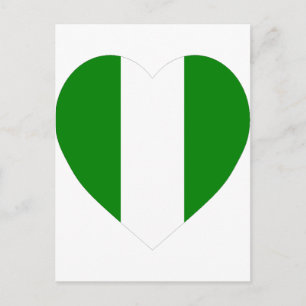 Nigeria Flag Heart Postkarte