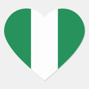 Nigeria Flag Heftsticker Herz-Aufkleber