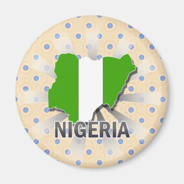 Nigeria Flag Map 2.0 Magnet (Vorne)