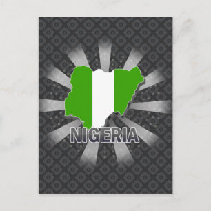 Nigeria Flag Map 2.0 Postkarte