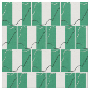 NIGERIA FLAG Map Kontur Stoff