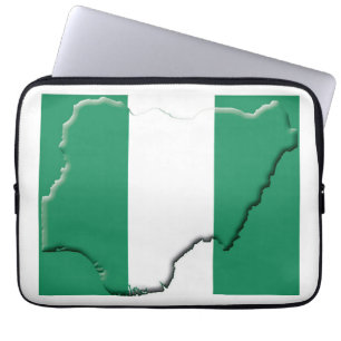 NIGERIA Flag Map Patriotic Computer Laptopschutzhülle