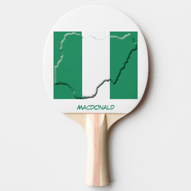 NIGERIA FLAG & MAP Personalisiert Tischtennis Schläger (Vorderseite)