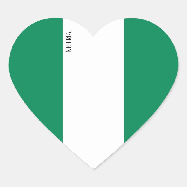 Nigeria Flag Patriotic Herz-Aufkleber (Vorderseite)