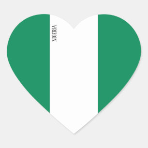 Nigeria Flag Patriotic Herz-Aufkleber