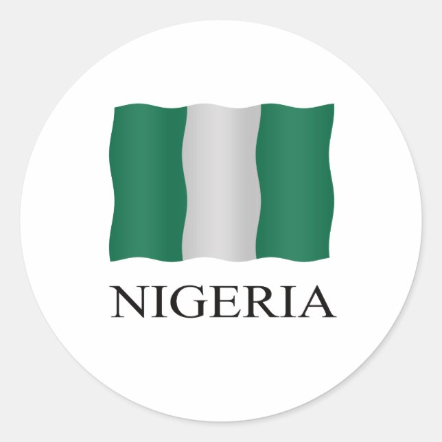 Nigeria flag runder aufkleber (Vorderseite)