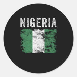Nigeria-Flagge bedruckt - Nigerianische Flagge Runder Aufkleber