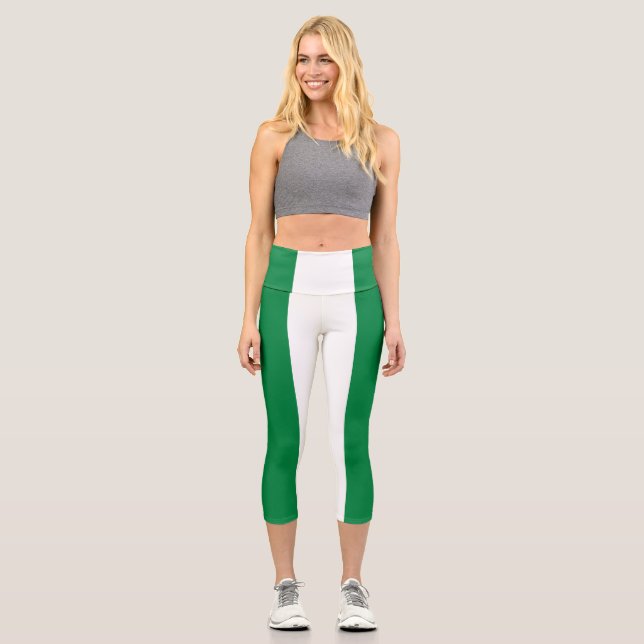 Nigeria-Flagge Capri Leggings (Vorderseite)