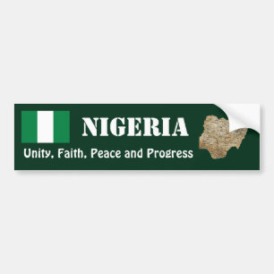 Nigeria-Flagge + Karte Aufkleber Autoaufkleber