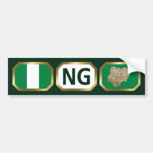 Nigeria-Flagge-Karte-Code-Aufkleber Autoaufkleber