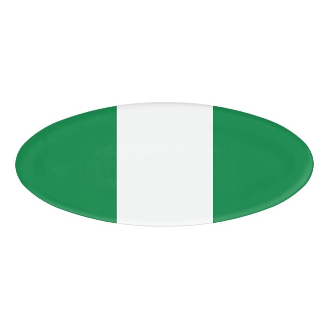 Nigeria-Flagge Namenschild (Vorderseite)
