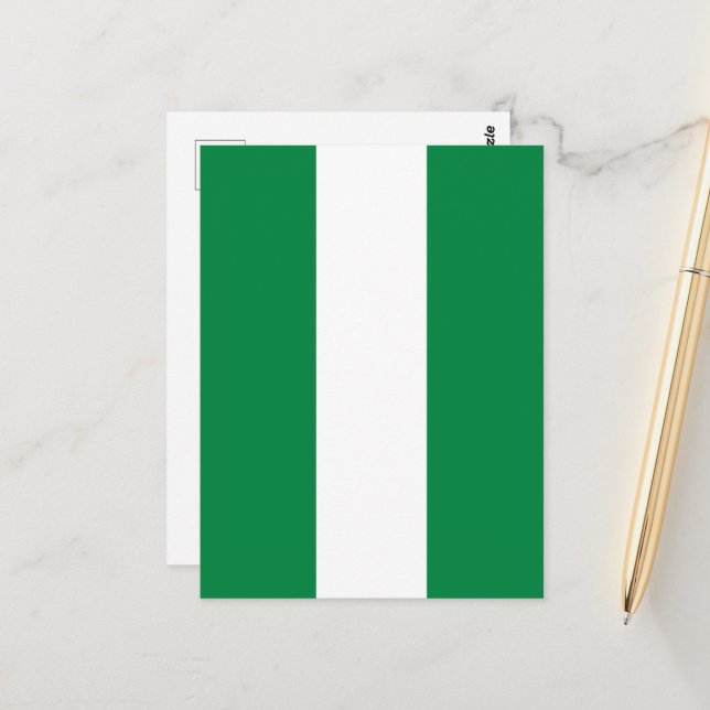 Nigeria-Flagge Postkarte (Vorderseite/Rückseite Beispiel)