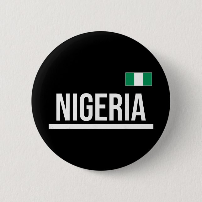 Nigeria-Flagge-Sporttrikot  Button (Vorderseite)