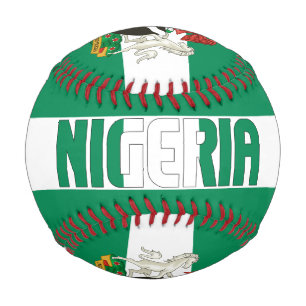 Nigeria-Flagge und Wappen Patriotisch Baseball