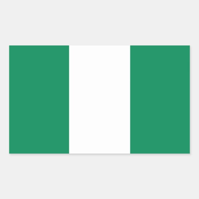 Nigeria-Flaggen-Aufkleber Rechteckiger Aufkleber (Vorderseite)