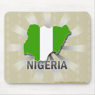 Nigeria-Flaggen-Karte 2,0 Mousepad