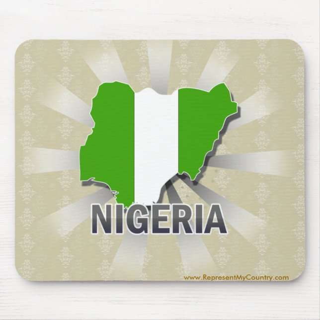 Nigeria-Flaggen-Karte 2,0 Mousepad (Vorne)