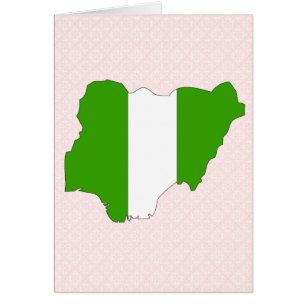 Nigeria-Flaggen-Karte Größengleich