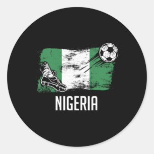 Nigeria-Flaggen-Trikot Nigerianisches Fußballteam  Runder Aufkleber