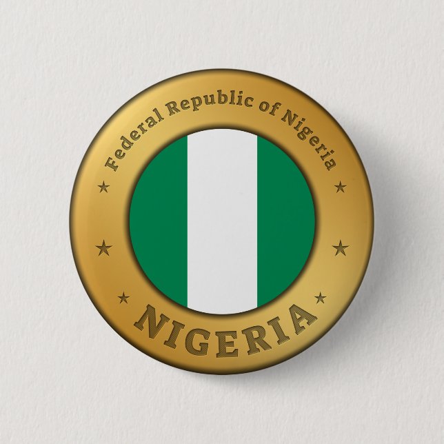 Nigeria-Flaggenabzeichen Button (Vorderseite)