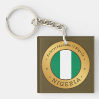 Nigeria-Flaggenabzeichen Schlüsselanhänger