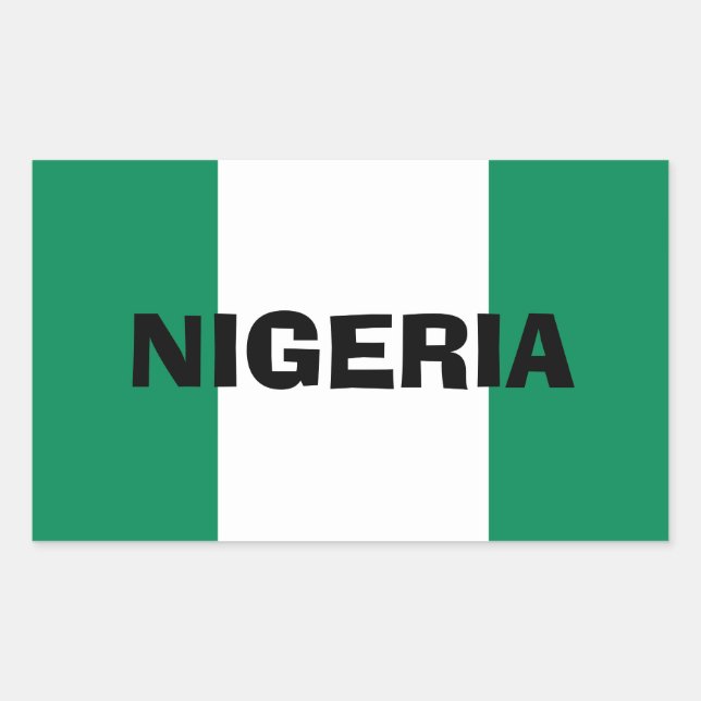 Nigeria* Flaggenaufkleber Rechteckiger Aufkleber (Vorderseite)